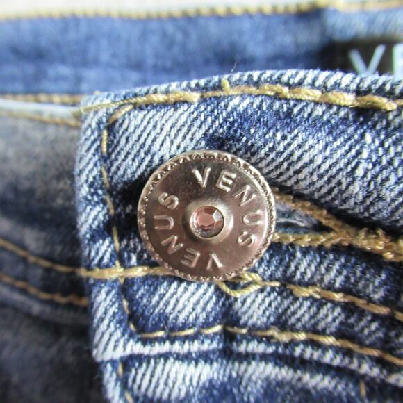 Venus Jeans Womens Size 12 L Blue Bootcut Denim Stretch Dark Wash Mid Rise Moto - Picture 3 of 9